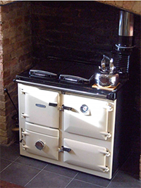 Wood fired range with back boiler